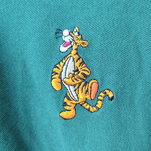Vintage Walt Disney World 100% Cotton Polo Shirt Men's Large Tigger 90s Y2K - Picture 3 of 6